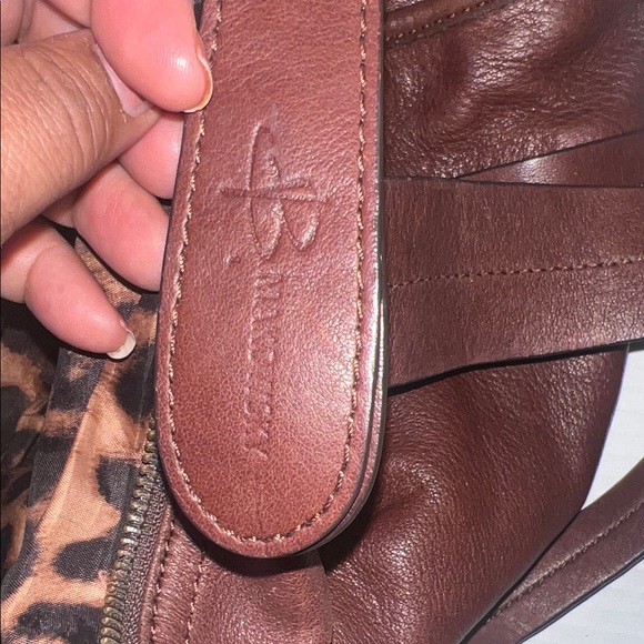 Vintage Y2K B. Makowsky Purse Leather Slouchy Tote Bag - Picture 2 of 10
